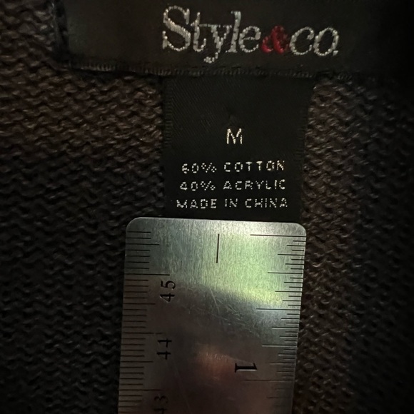 Style & Co Gray Grey Sweater Dress Buttons Accent Size M - Picture 2 of 9